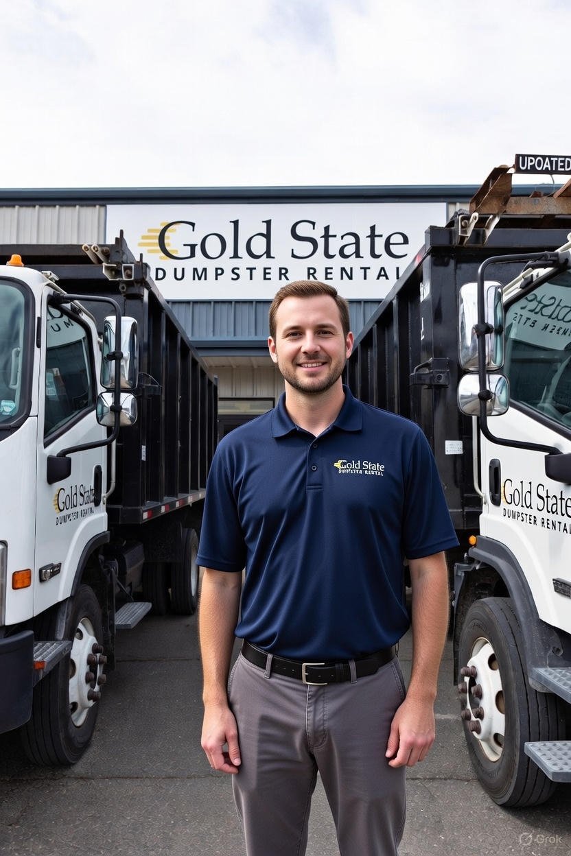 Gold state dumpster rental professional team uniform logo